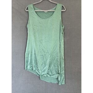 Brynn Walker M Silk Sleeveless Top Asymmetrical Light Teal Y2K Lagenlook Capsule